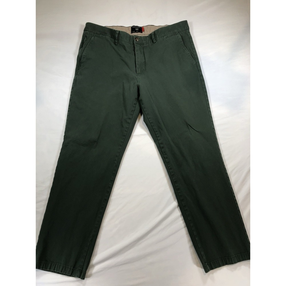 Dockers Pants Mens 34 Green Khaki Slim Fit